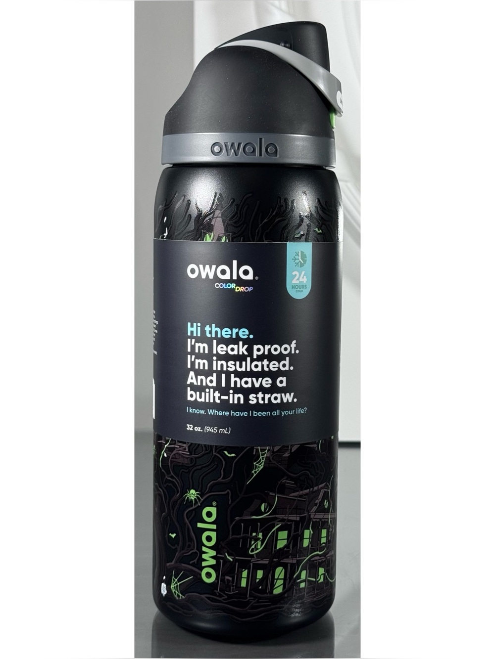 OWALA COLOR DROP FreeSip 32oz Stainless Steel Water Bottle, MIDNIGHT MANOR